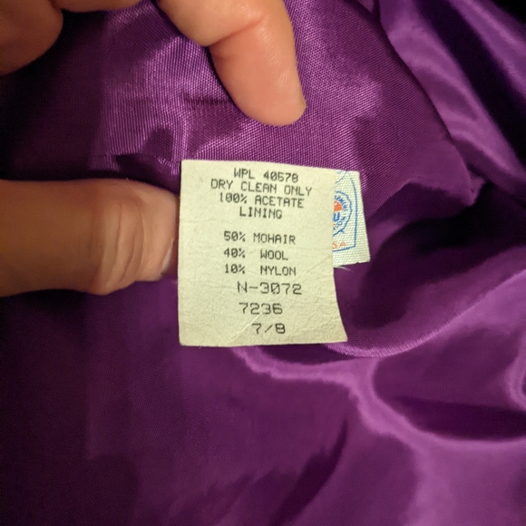 Vintage Elegant Fashions purple mohair/wool blend coat - Picture 11 of 14